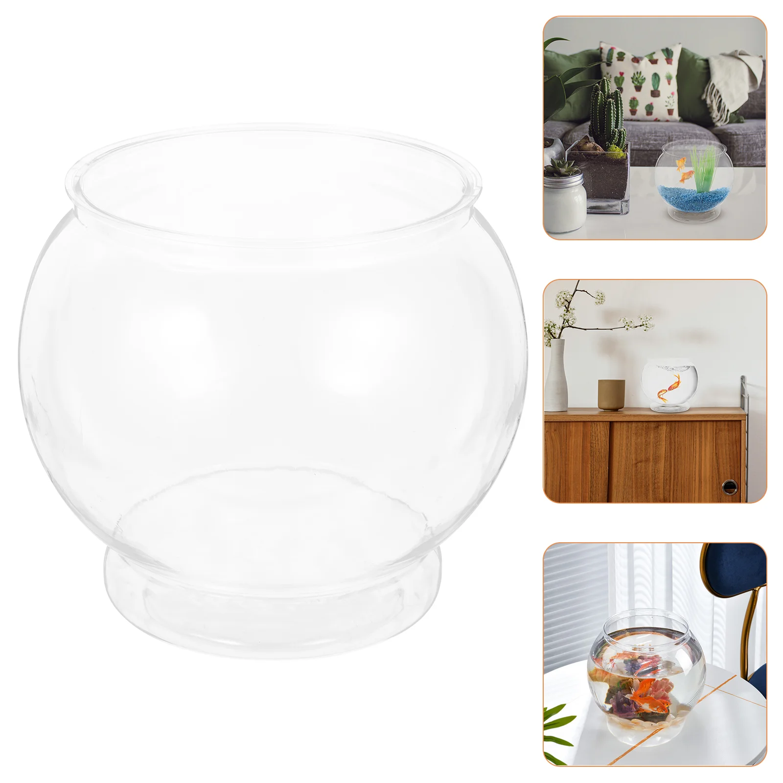 

Fish Bowl Plastic Transparent Round Fish Tank Desktop Small Aquarium Clear Bubble Bowl Goldfish Turtle Tank Hydroponic