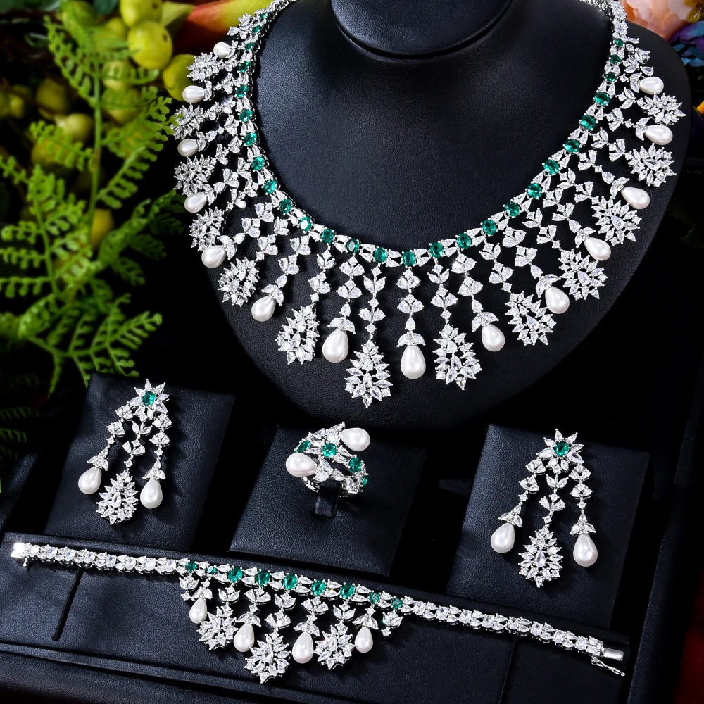 

Missvikki, 5 цветов, блестящее роскошное ожерелье принцессы, кольцо, набор ювелирных изделий для невесты, свадебные украшения, полный кубический цирконий
