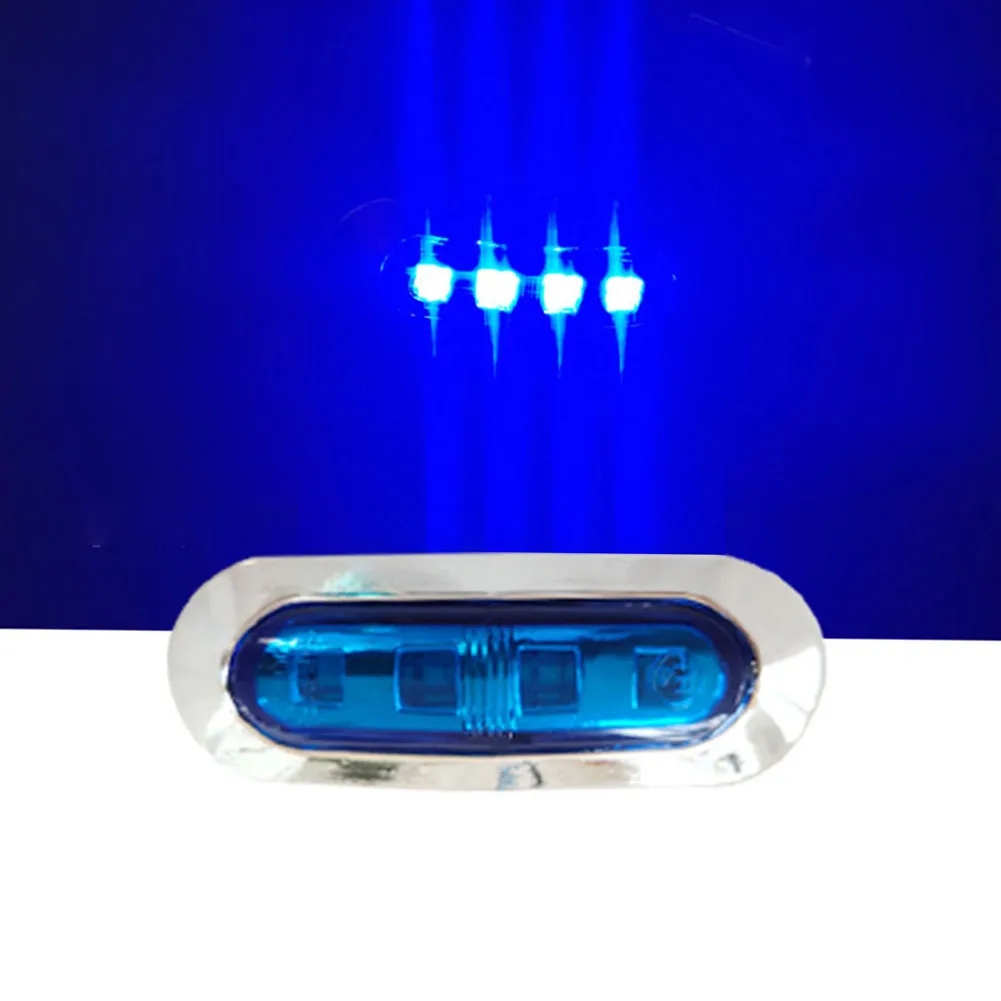 

1.2W 12-24V 4 LED Blue Courtesy Light Cabin Deck Walkway Stair Lamp Fits Truck Marine Boat Lighting & Lamps Accessories Vehicle