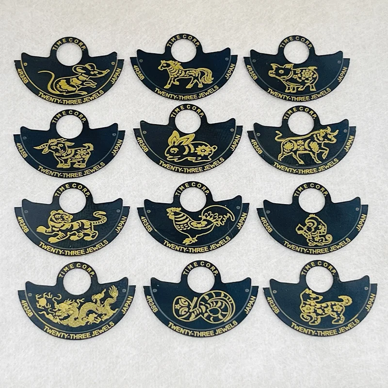 Черное золото NH35 движение зодиака молоток ротор Металлический патч подходит для