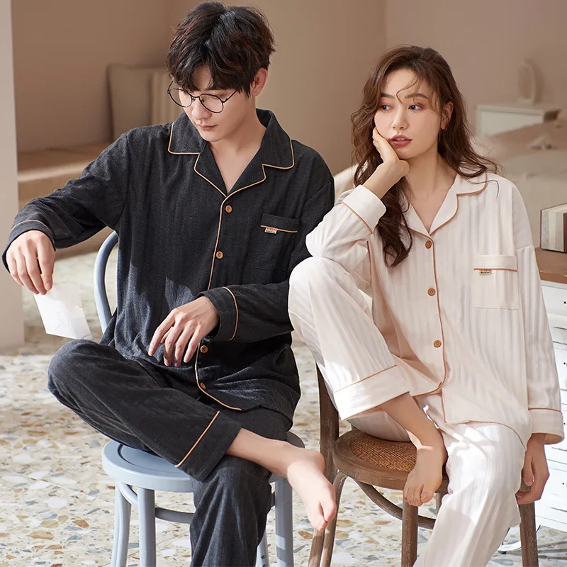 Новинка Весна 2022 пижамные комплекты для пар мужчин и женщин хлопковые Молодежные