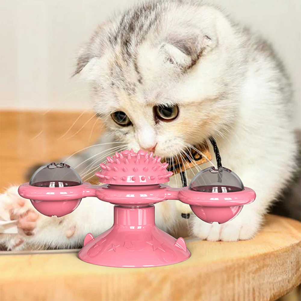 

Ветряная мельница, смешные массажные вращающиеся игрушки для кошек С Кошачьей Мятой, Светодиодные шарики для чистки зубов, товары для домашних животных, Прямая поставка