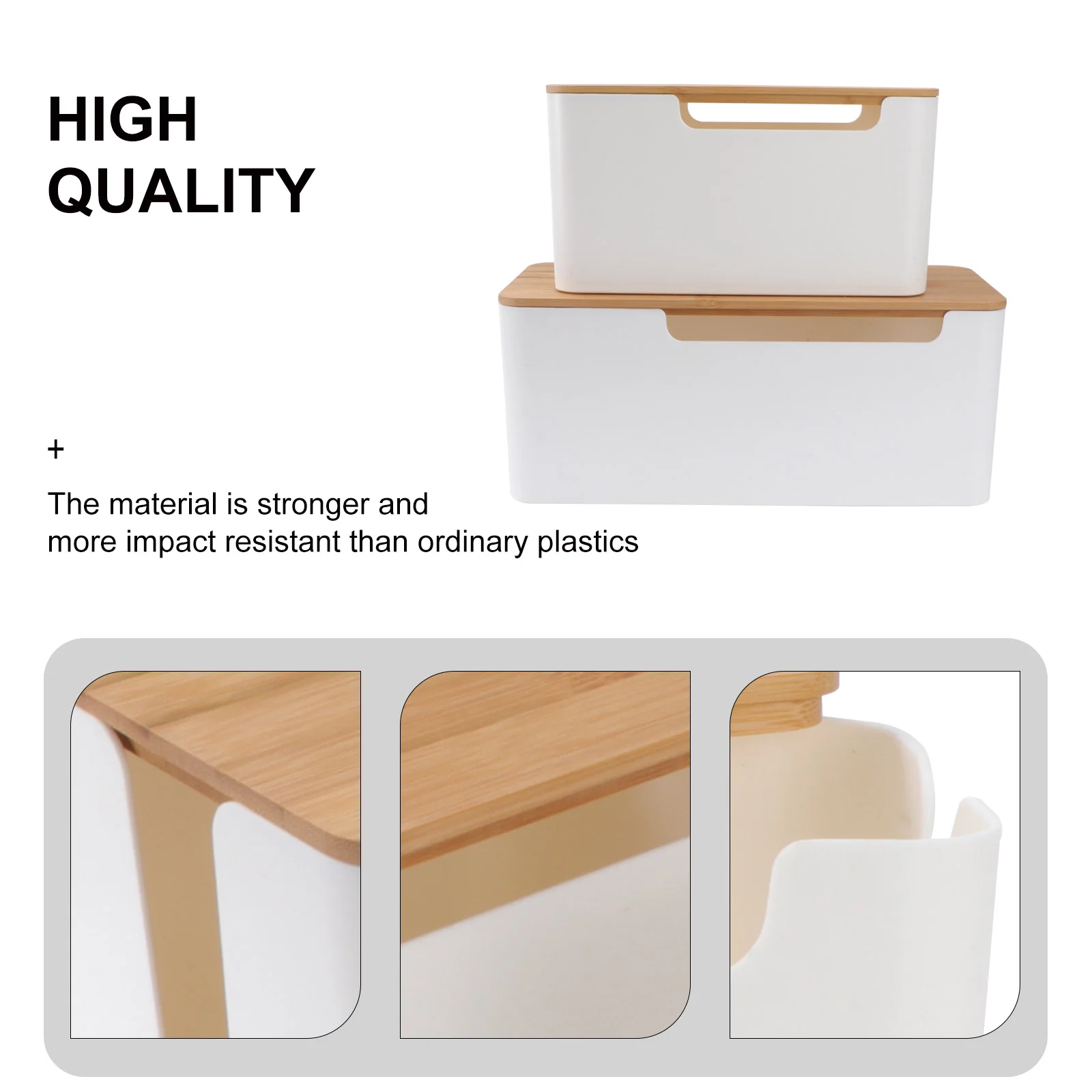 

2Pcs Wire Storage Boxes Simple Socket Organizer Wire Container for Hotel