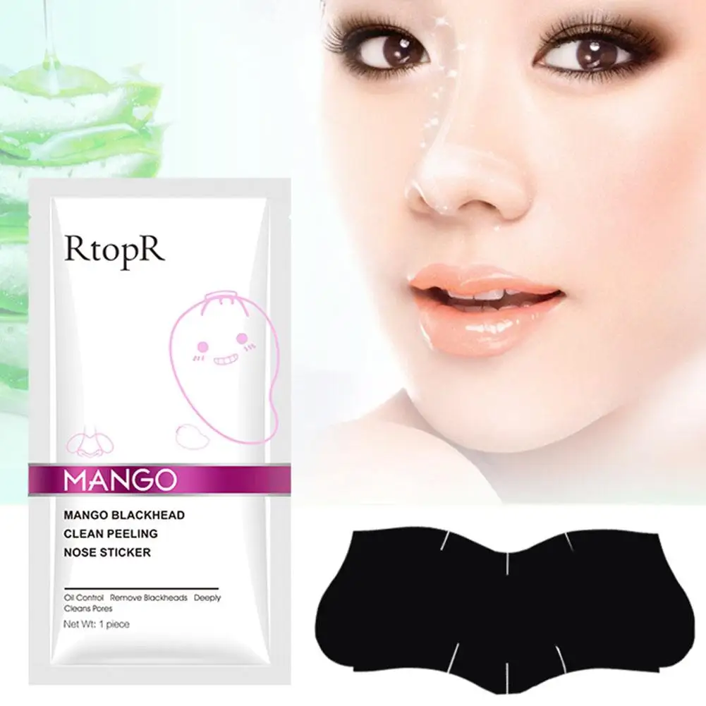 

1pc New Style Mango Blackhead Remover Nose Mask Acne Face Mask Firming Strip Pore Acne Peeling Black Lift S7J2