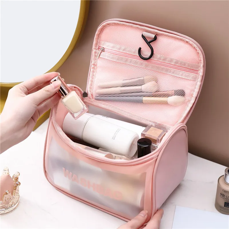 

Translucent Travel Cosmetic Bags For Women Pvc Zipper Wash Make Up Pouch Waterproof Storage Toiletry Bags Organizer Beauty Case