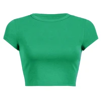 y2k green short sleeve women t shirts basic o neck all match female tops soft cute tees casual outfits party clubwear streetwear