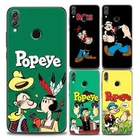 cute cartoon popeye phone case for honor 8x 9x play 9a 20 21i 30i 50 60 x8 nova 8i 9 se y60 magic4 pro lite silicone case