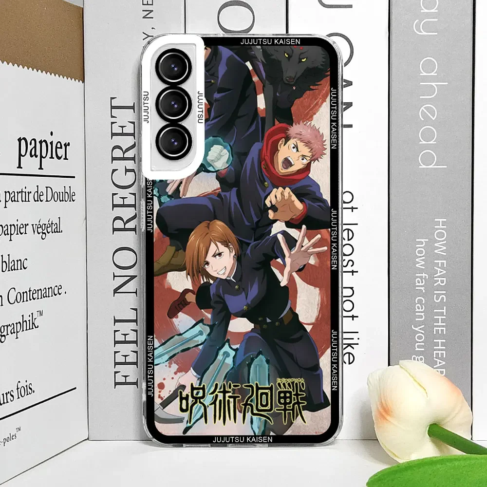 Аниме Чехол для Samsung Galaxy S22 S20 S21 S23 S24 Ultra Plus FE прозрачные чехлы Yuji Itadori Gojo Satoru