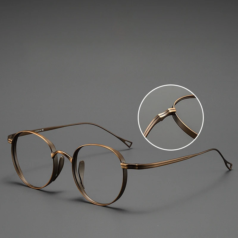 Модные удобные очки FIRADA в стиле ретро круглые из чистого титана оправа для очков