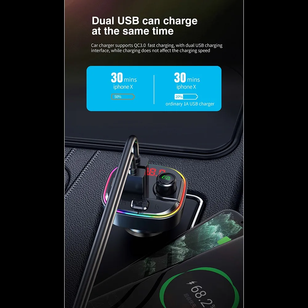 

Быстрое зарядное устройство Mp3 музыкальные детали плеер QC3.0 PD приемник USB беспроводной