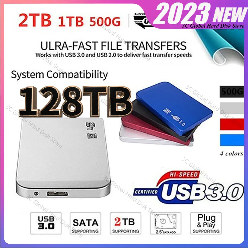 

Portable High-speed 128TB 8TB 4TB 2TB Portable External Hard Drive USB3.0 Interface HDD Mobile Disco Duro For Laptop/mac