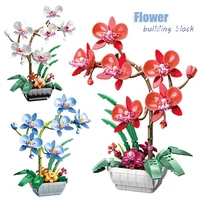 mini potted flower building blocks diy creative phalaenopsis green plant bonsai home decoration childrens educational toy gift