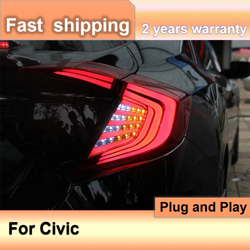 

Автомобильные аксессуары для задних фар для Honda Civic, светодиодные задсветильник 2016-2021 Civic, задние противотуманные фары, сигнал поворота, авто...
