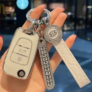 

Carbon Car Key Holder Keychain for Kia Optima Sorento Niro Soul Accessories Ceed Sorento Cerato Sid Rio Soul Rondo Sportage