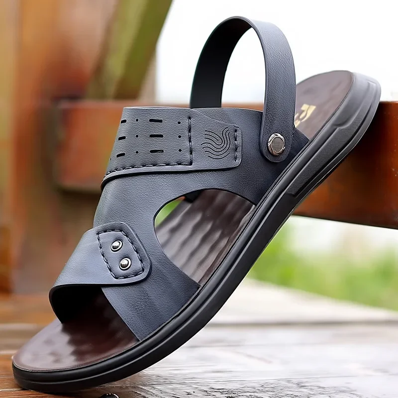 Сандалии пляжные дышащие для мужчин Рабочая обувь из воловьей кожи среднего и