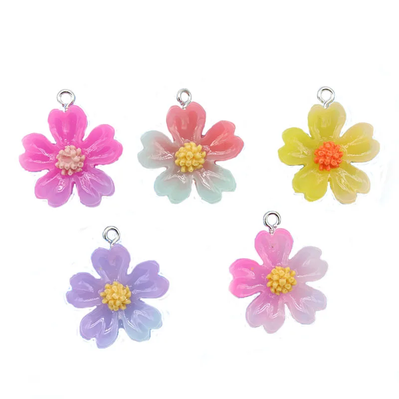

10Pcs Resin Sakura Flower Charms 3D Imitation Flowers Pendants For DIY Jewelry Making Earring Necklace Key Chains Accessories