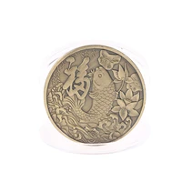 chinese of luck mascot blessed fish embossed bronze badge lucky coin metal craft souvenirs home decoration gift to friend