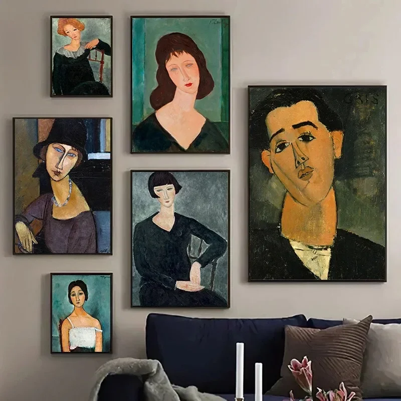 Современный стиль Amedeo Modigliani художественный постер абстрактный портрет Хуан