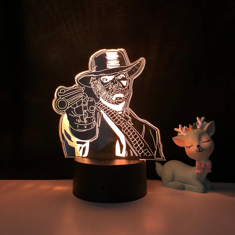 

Game Red Dead Redemption 2 Gift Acrylic 3d Lamp for Game Room Decor Nightlight RDR2 Arthur Morgan Figure Kids Led Night Light