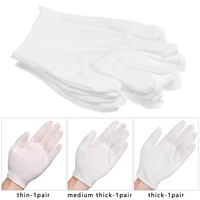 1pair white cotton gloves labor protection gloves for jewelry appreciation thin medium cleaning gardening etiquette supplies