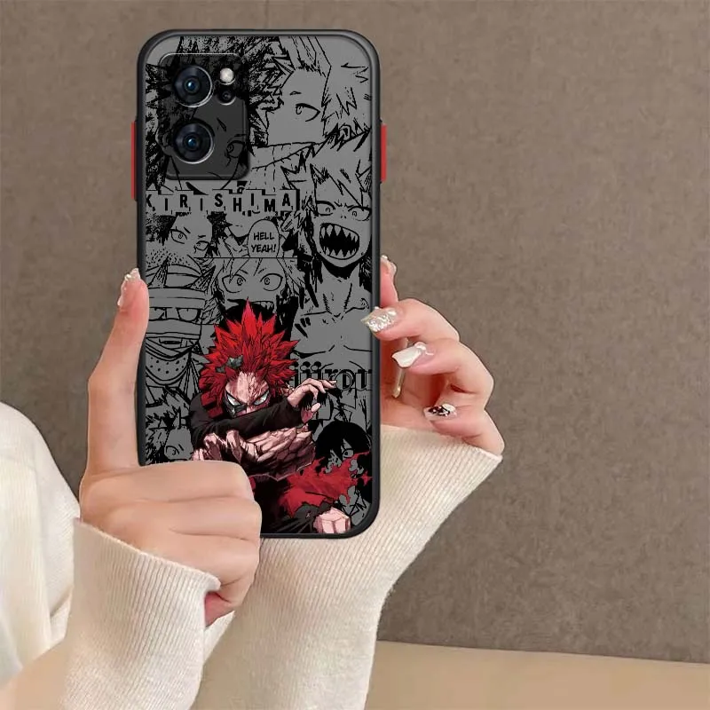 Фото Чехол для телефона Kirishima Eijirou Anime Cover для OPPO Reno 12 11 10 8 7 6 5 4 2 Lite Pro Plus 5G, матовый полупрозрачный чехол для телефона №5