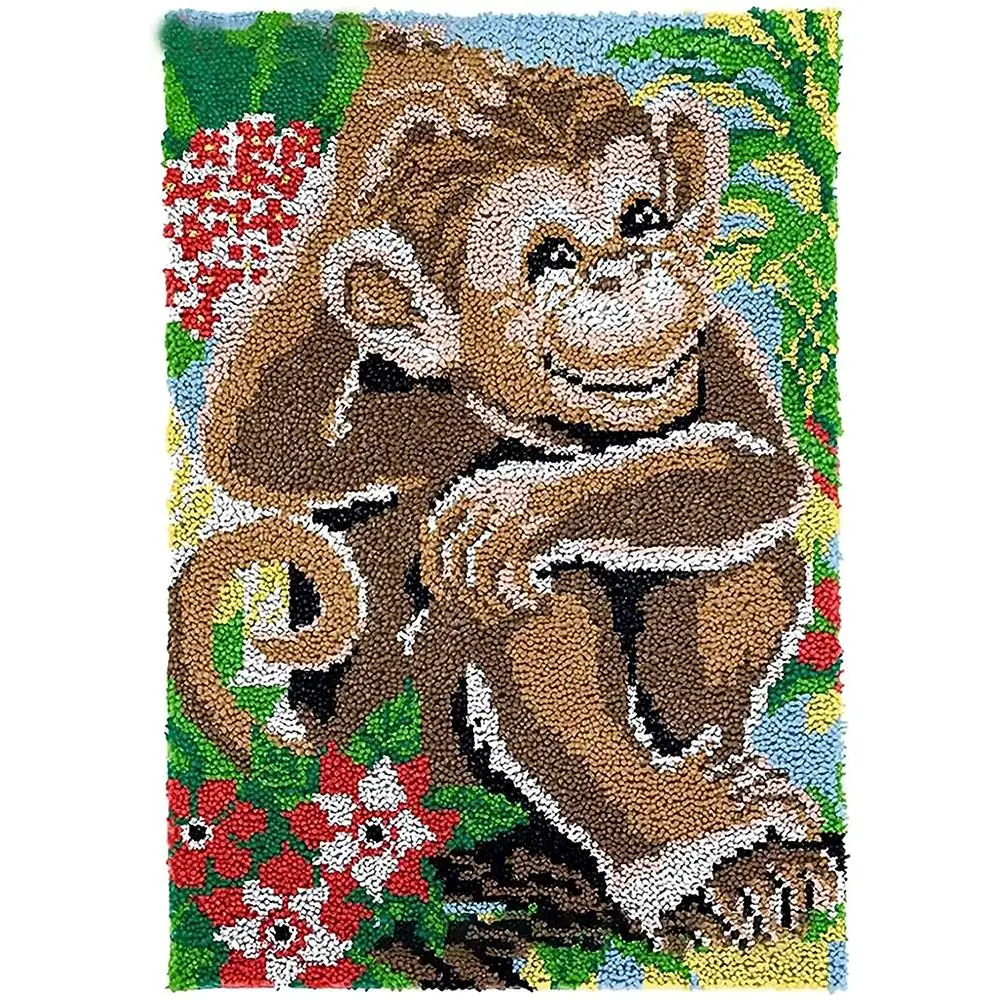 

Ковровая вышивка с напечатанным рисунком, набор ковровых покрытий с защелкой и крючком для взрослых, ковер для самостоятельной вязки, Набор для вышивки с узелком