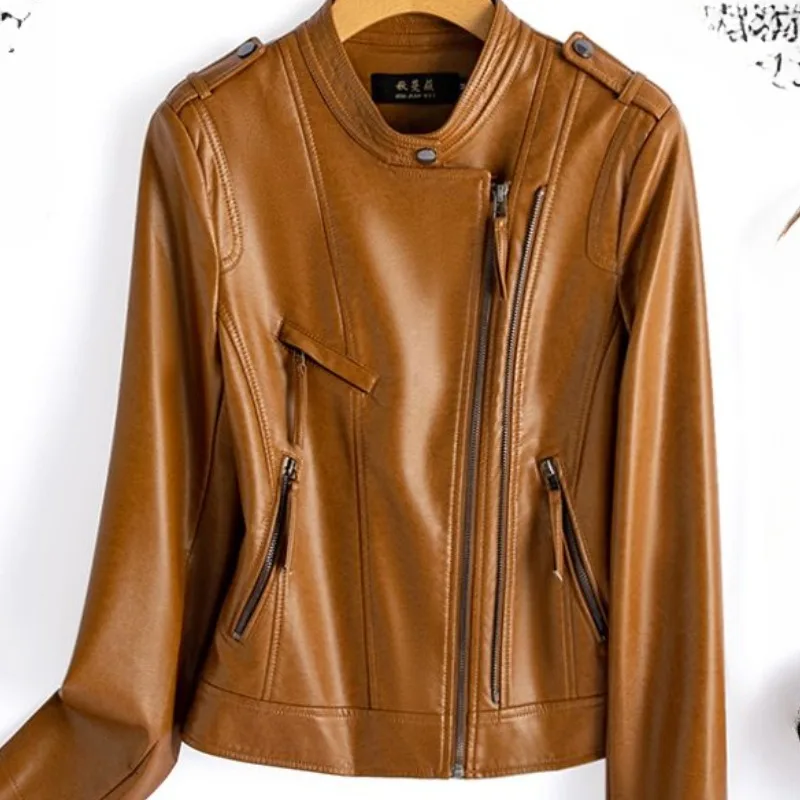 Новое кожаное облегающее платье женская короткая весенне-осенняя узкая кожаная