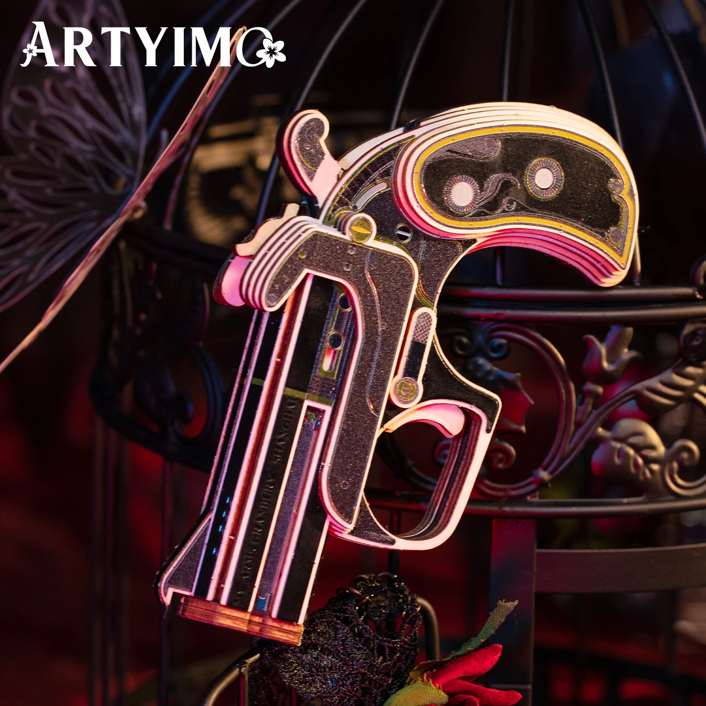 Фото ARTYIMO 3D-пазл из черного обсидиана, набор для самостоятельной сборки, головоломка, украшение для стола, подарок на Рождество, Хэллоуин, день рождения №5