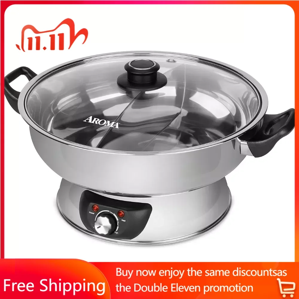 

2-6 Cups Multifunctional Electric Pan Free Shipping Stainless Steel Housewares 3 Uncooked/6 Cups Cooked Rice Cooker 5Qt Stew Pot