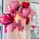 Воздушные шары из фольги, фольгированный Гелиевый шар розового и красного цвета, 18 дюймов, с надписью Love, для юбилея, свадьбы, Дня Святого Валентина Вечерние