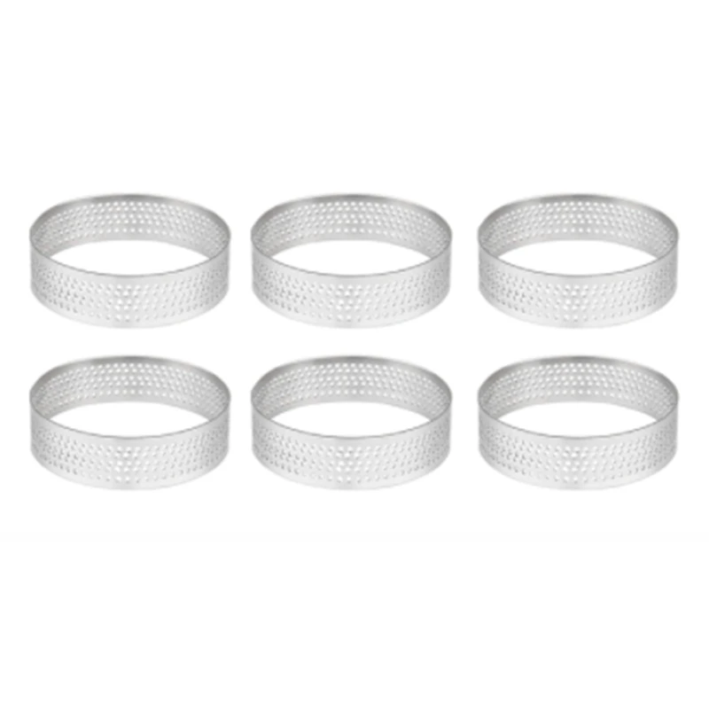 

6 шт. круглых пористых тарелок, нижняя башня, форма для пирога, инструменты для выпечки, термостойкие перфорированные кольца для пирожных и м...