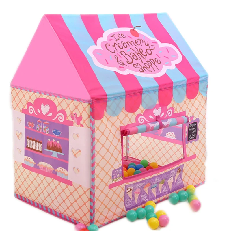 Фото Имитация магазина игровой домик детская игровая палатка игрушка портативный складной красочный игровой домик для маленьких девочек Замок ... №1