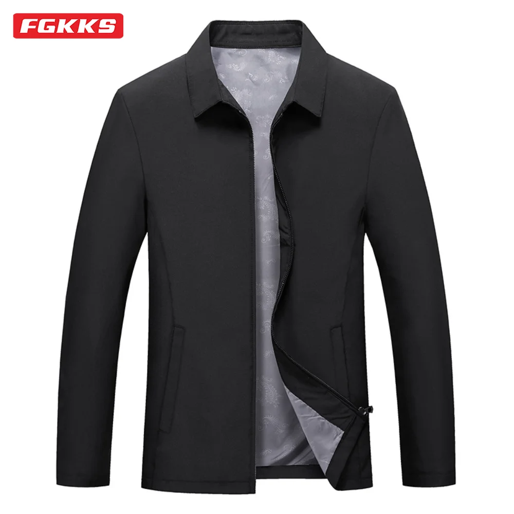 

Men Casual Jacket Coats Turn Down Collar Zipper Simple Solid Color Middle-Aged Elderly Men Dad Clothes Men Office Outerwear