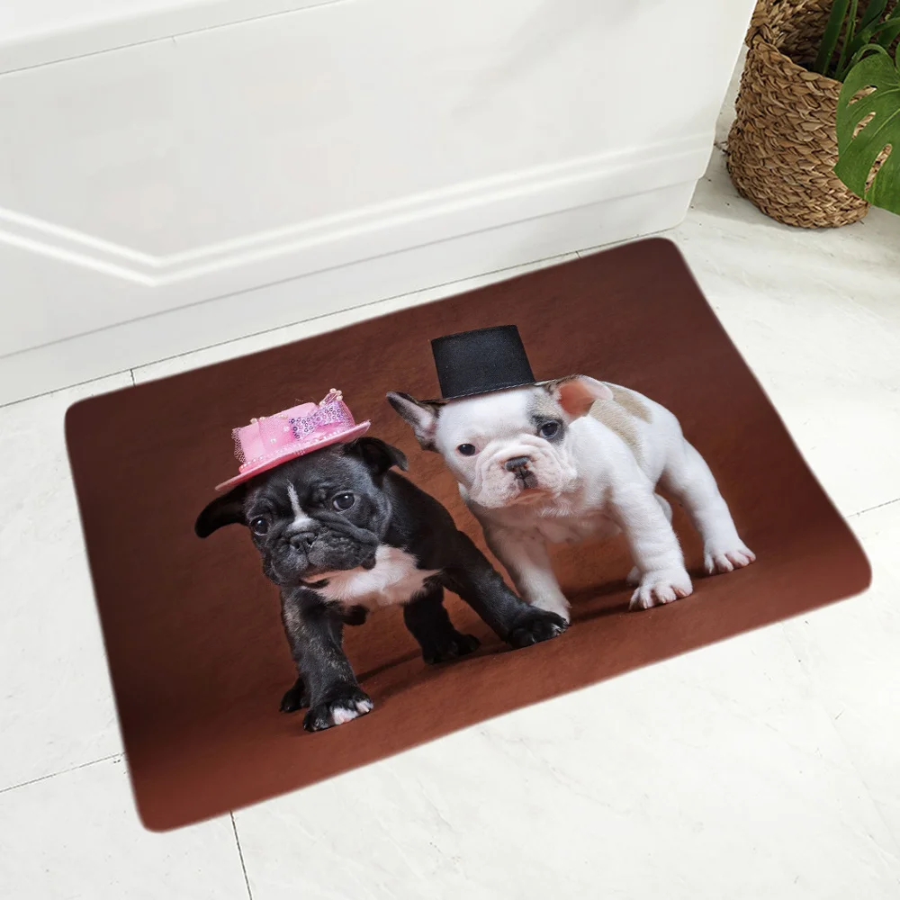 

Коврик для прихожей коврик для входа в гостиную, ковер, замшевый фланелевый ковер, женские тапочки, французский бульдог, коврик для отдыха, М...