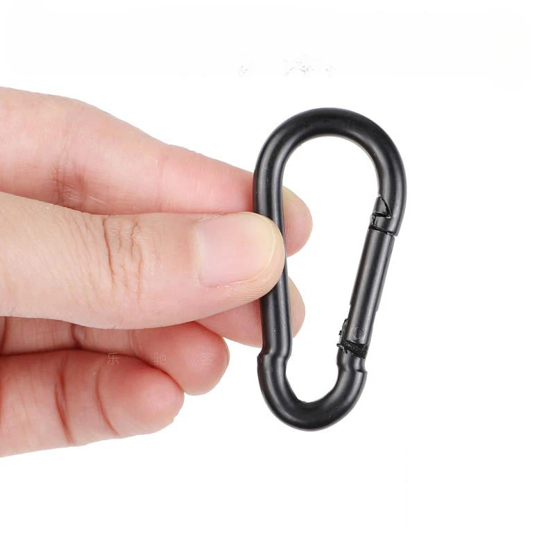 

10Pcs Heavy-duty Stainless Steel Clamps Self-Locking Mountaineering Buckle Carabiner Metal Keychain Clip Spring Hooks Connector