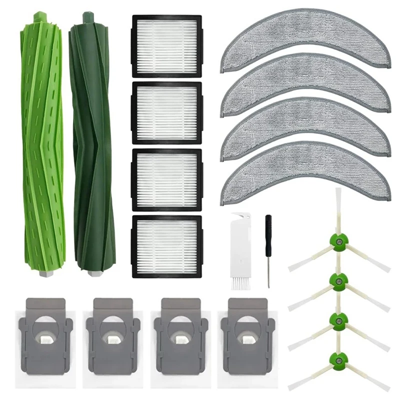 

For Irobot J7+ Combo Robotic Roller Main Side Brush Hepa Filter Mop Cloths Rag Dust Bag Replacement
