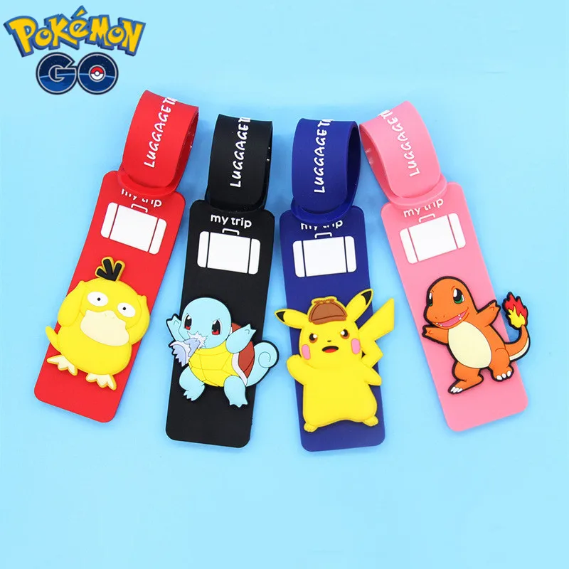 

Pokemon Anime Pikachu Suitcase Luggage Tag ID Address Holder Baggage Label Kawaii Cartoon Figures Bulbasaur Travel Souvenir Gift