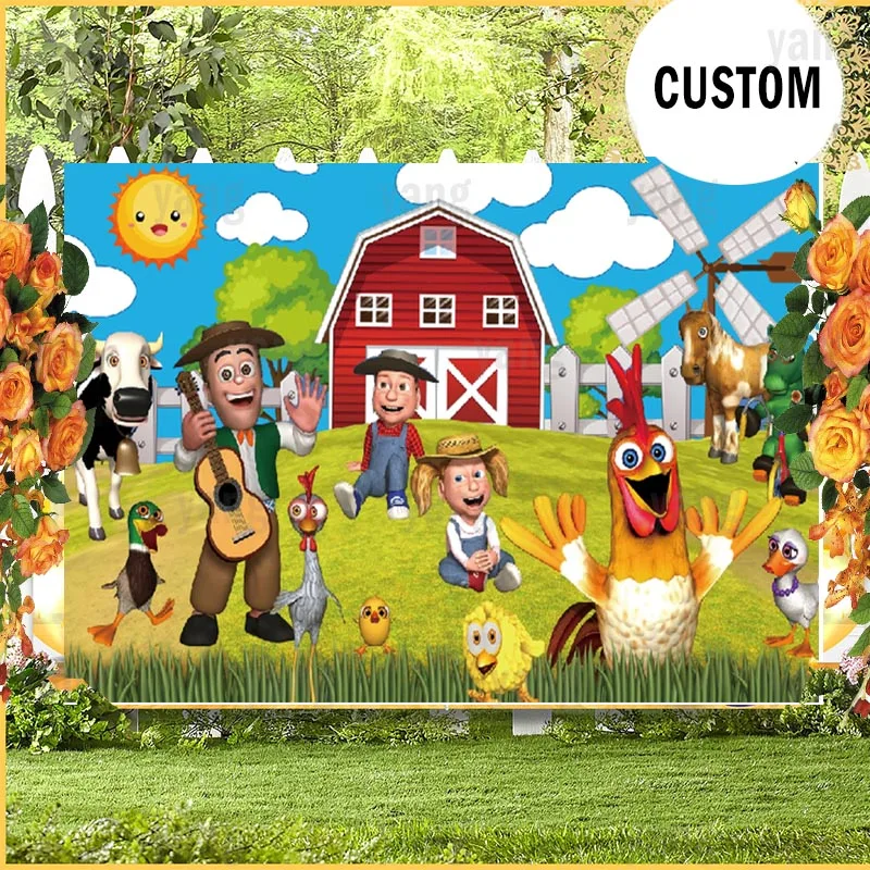 La Granja De Theme Child Party Backdrops Zenon Farm Animals Baby Shower Kids Birthday Party Decor Photography Background Props