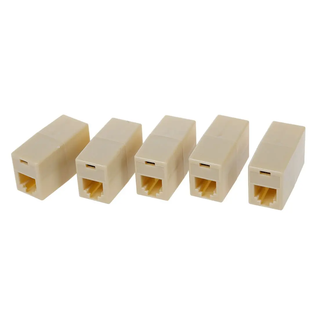 

5 Pcs Beige Plastic RJ11 6P4C Female/Female Telephone Cable Inline Connector