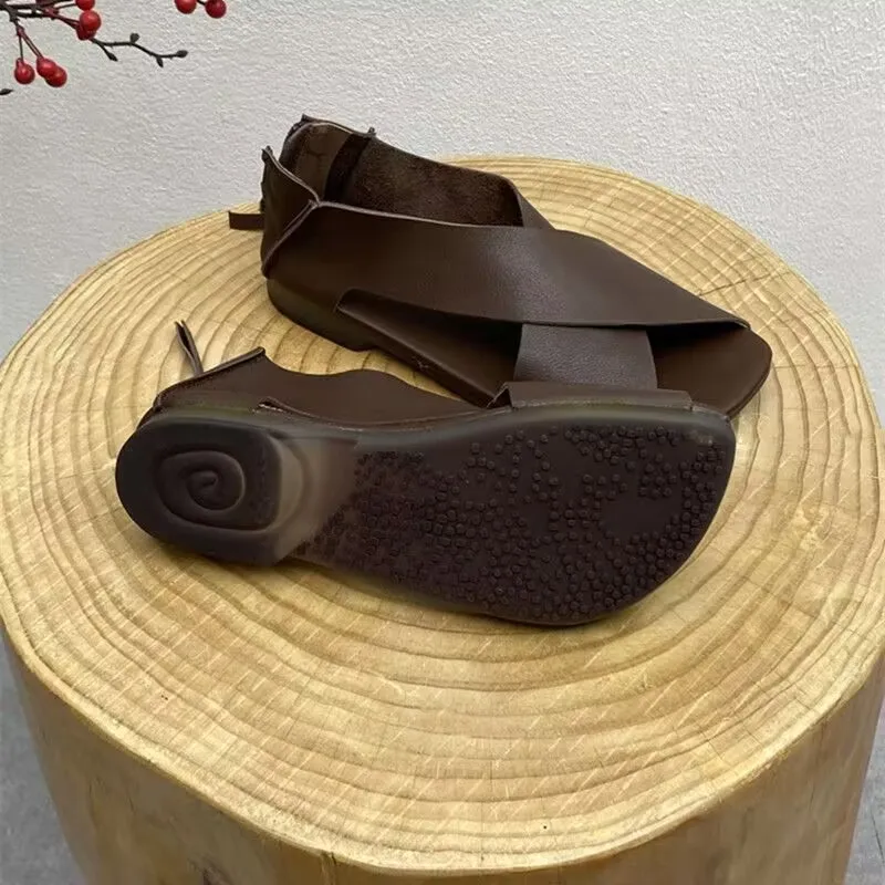 Сандалии женские с открытым носком босоножки на плоской подошве Нескользящие