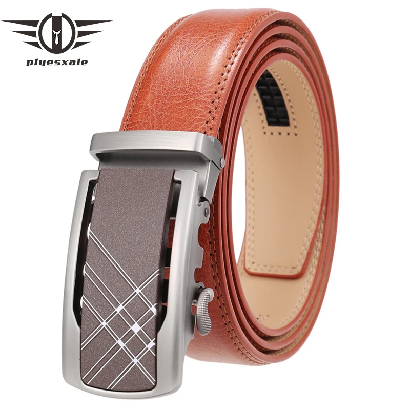 Ремень мужской из натуральной кожи с автоматической пряжкой, G368