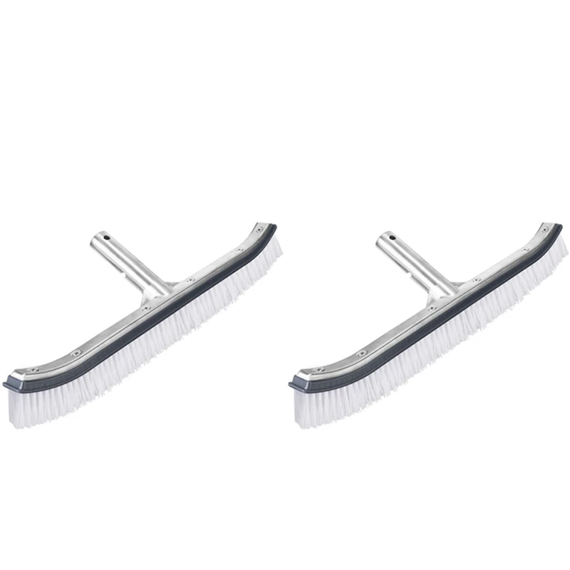 

2X Swimming Pool Brush Head, 18-Inch Polished Aluminum Brush Head, For Cleaning Walls And Tiles (Not Including Poles)