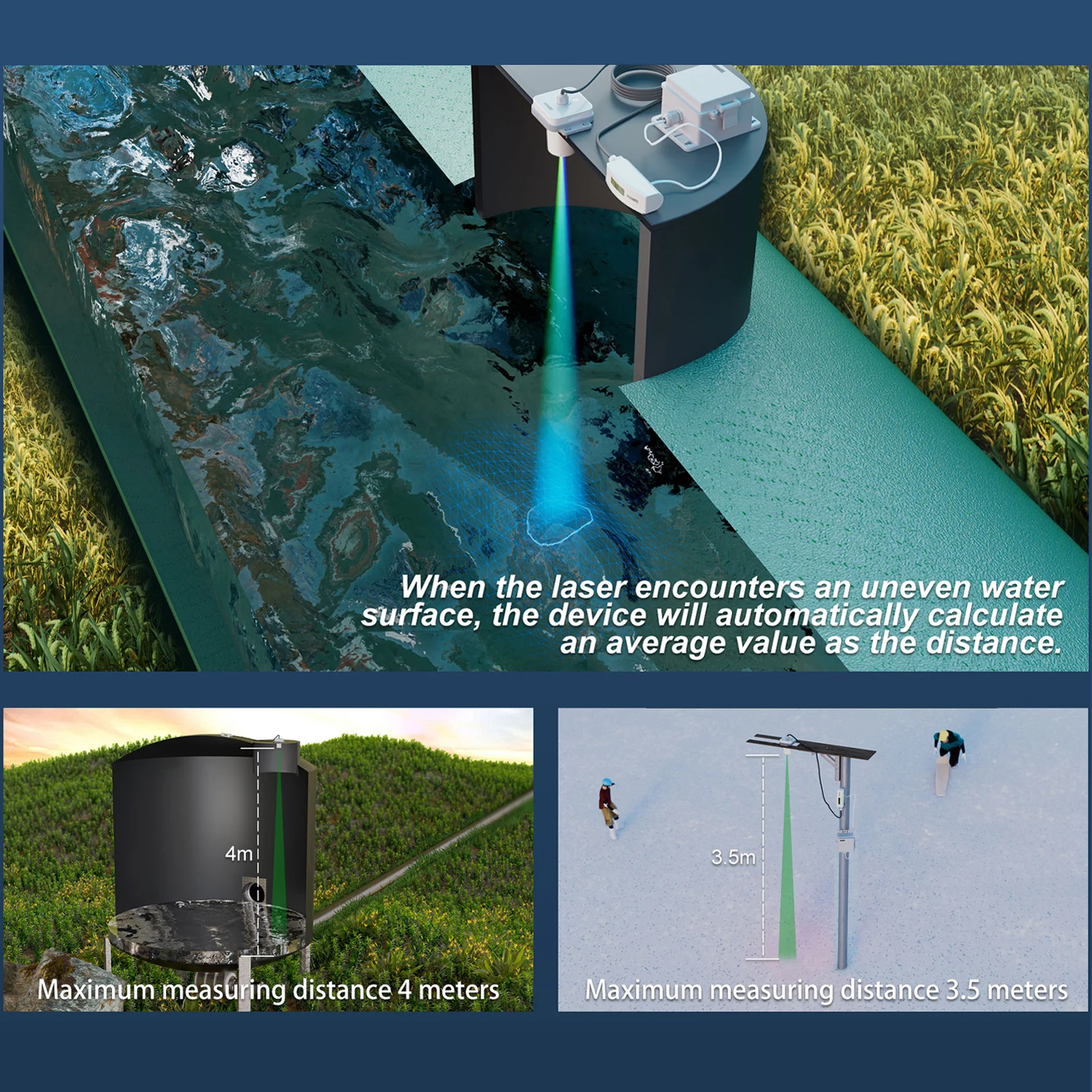 Лазерный датчик расстояния Ecowitt LDS01 лазерный дальномер для уровней резервуара