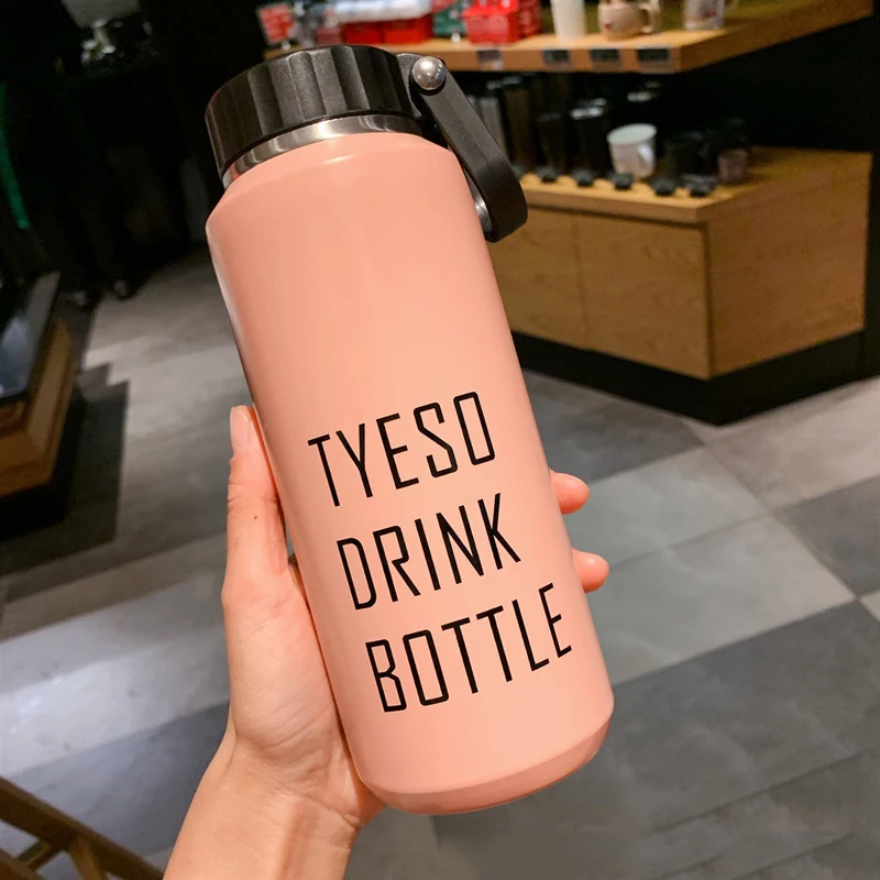 

1PCS Large-Capacity Stainless Steel Thermos Cup Male And Female Students Creative Simple Outdoor Portable Water Cup