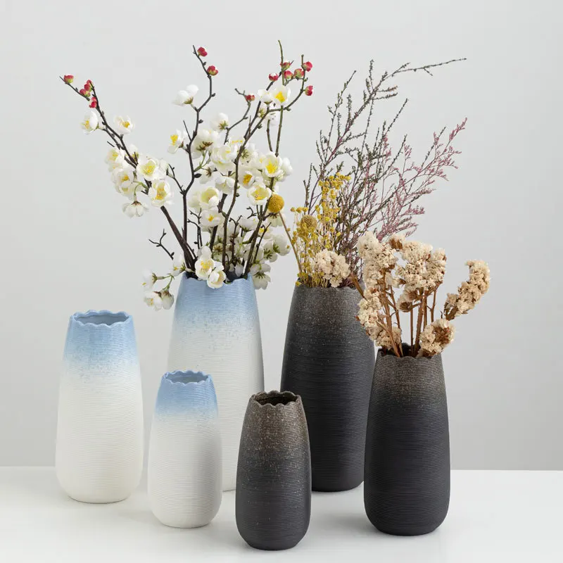 

Nordic Straight-Leg Ceramic Vase Matte Brushed Coffee Table Display Cabinet Decorative Crafts Simple Ornamentation