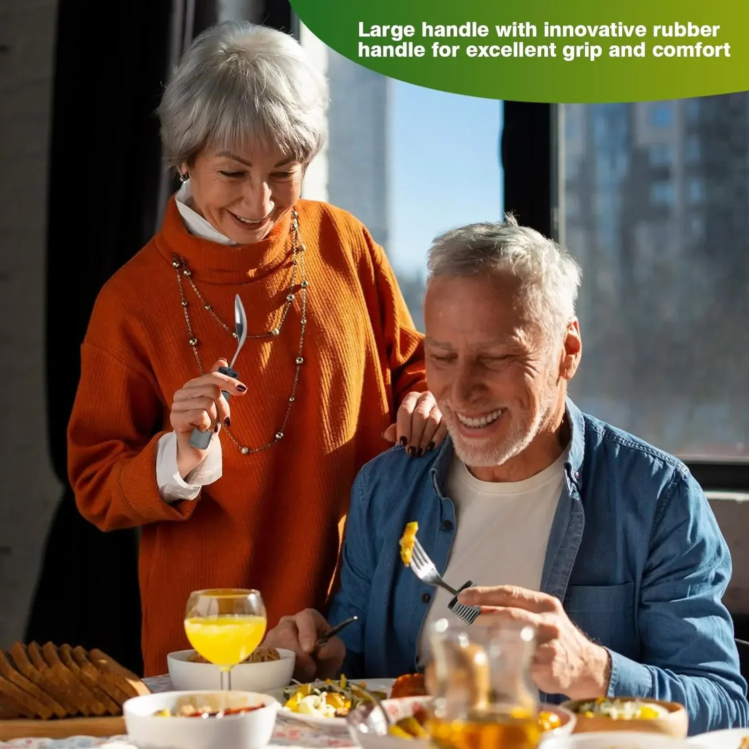 Набор столовых приборов для взрослых комплект из 4 предметов с Экстра широкими