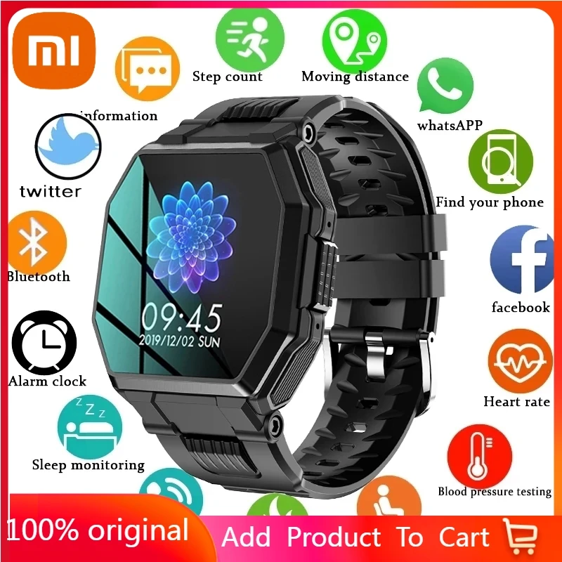 

Смарт-часы Xiaomi мужские с сенсорным экраном, пульсометром и тонометром