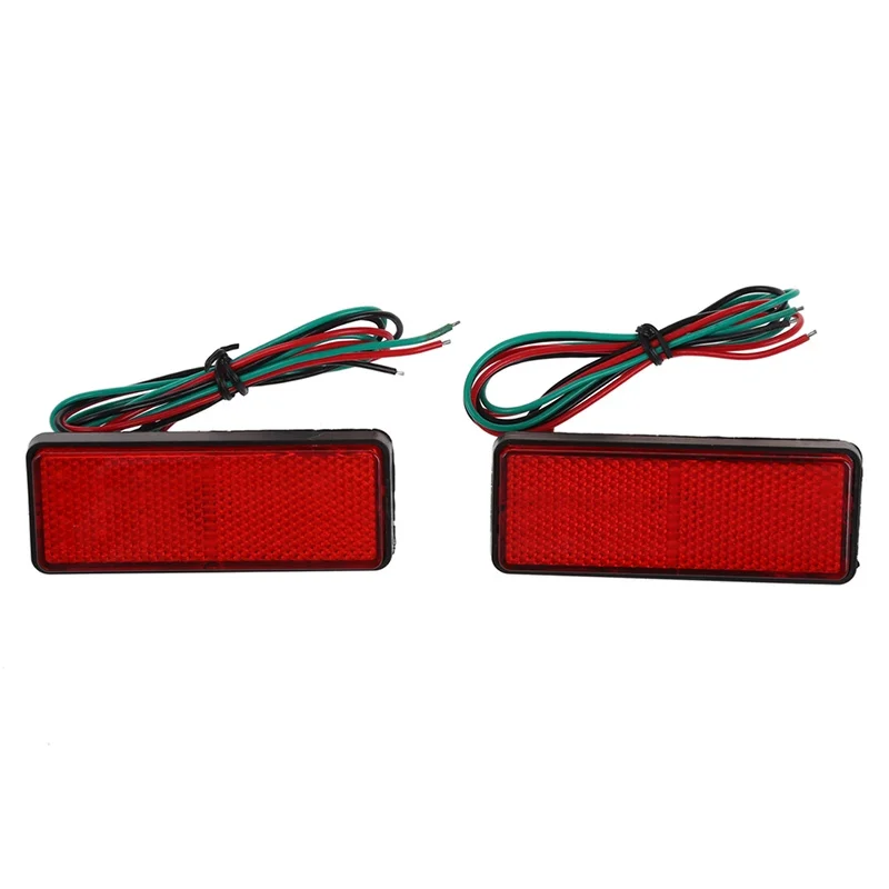 2x светодиодный Красный отражатель задний стоп-сигнал габаритный фонарь для
