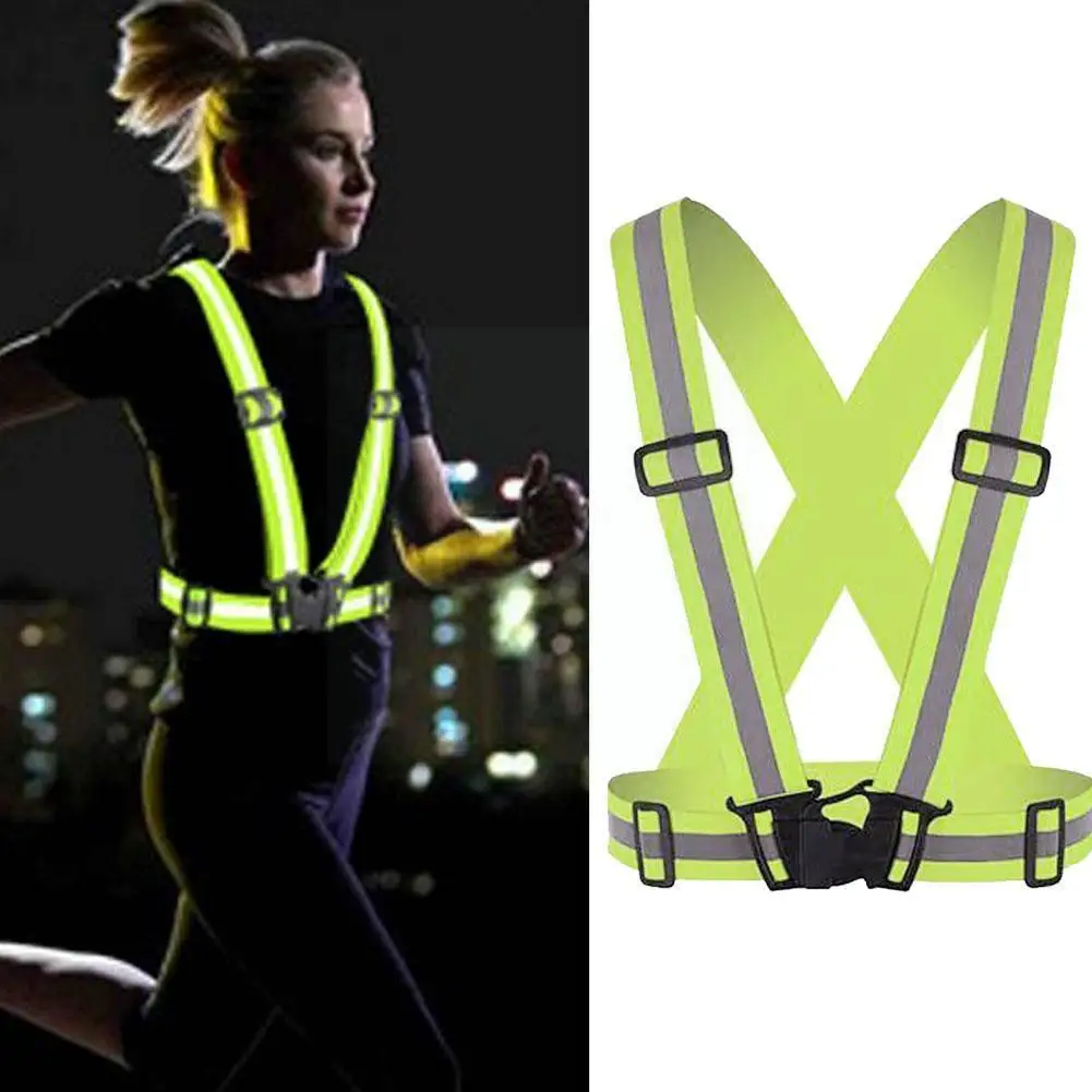 

Night Running Sports Outdoor Equipment Cycling Traffic Straps Vest Safety Clothing Reflective Reflective Elastic Clothing F3j2