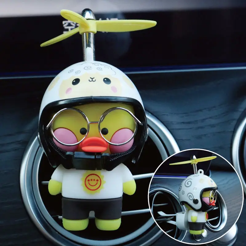 

Украшение для автомобиля, ароматерапия, милая маленькая Желтая утка с кепкой со стрекозой, автомобильный освежитель воздуха, украшение для интерьера автомобиля